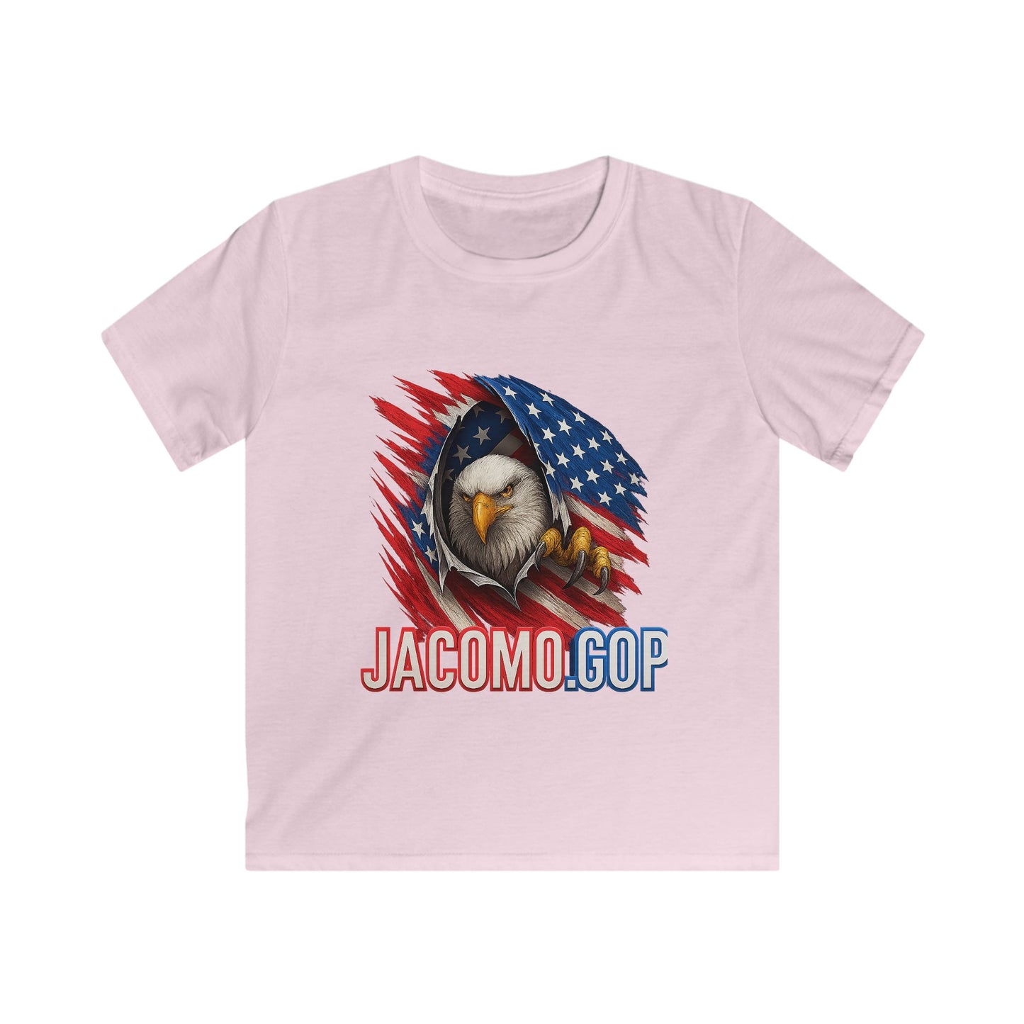 3D JACOMO GOP EAGLE Kids/Youth Softstyle Tee, Fun Graphic T-Shirt, Boys and Girls Casual Wear, Birthday Gift, Adventure Tee, Playful Kids Apparel