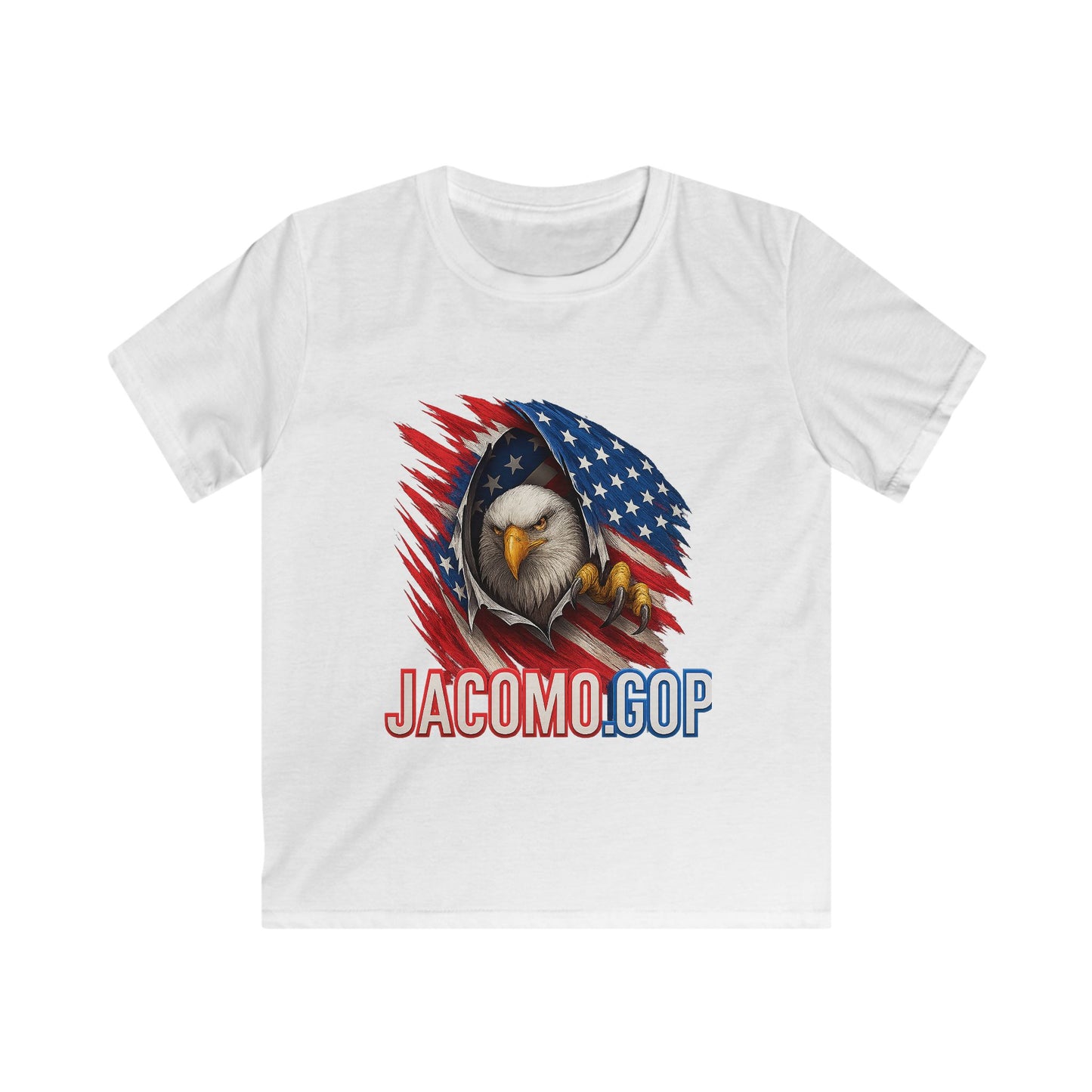 3D JACOMO GOP EAGLE Kids/Youth Softstyle Tee, Fun Graphic T-Shirt, Boys and Girls Casual Wear, Birthday Gift, Adventure Tee, Playful Kids Apparel