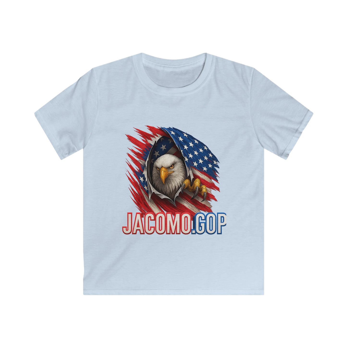 3D JACOMO GOP EAGLE Kids/Youth Softstyle Tee, Fun Graphic T-Shirt, Boys and Girls Casual Wear, Birthday Gift, Adventure Tee, Playful Kids Apparel