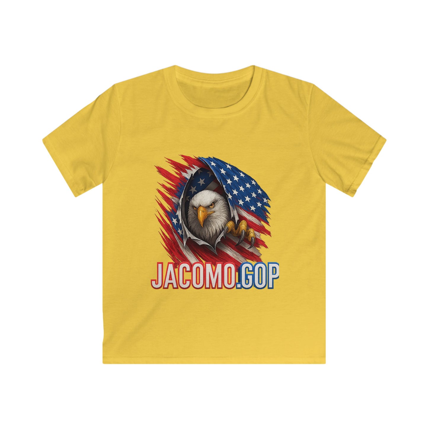 3D JACOMO GOP EAGLE Kids/Youth Softstyle Tee, Fun Graphic T-Shirt, Boys and Girls Casual Wear, Birthday Gift, Adventure Tee, Playful Kids Apparel