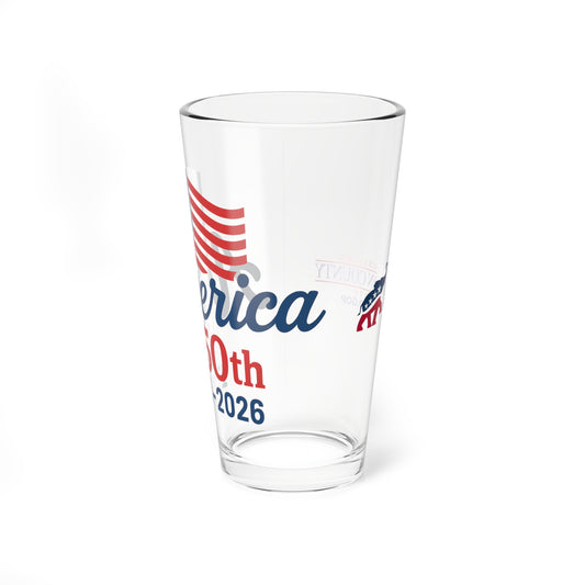 Patriotic Mixing Glass, 250th Anniversary America, Fourth of July Drinkware, USA Celebration Glass