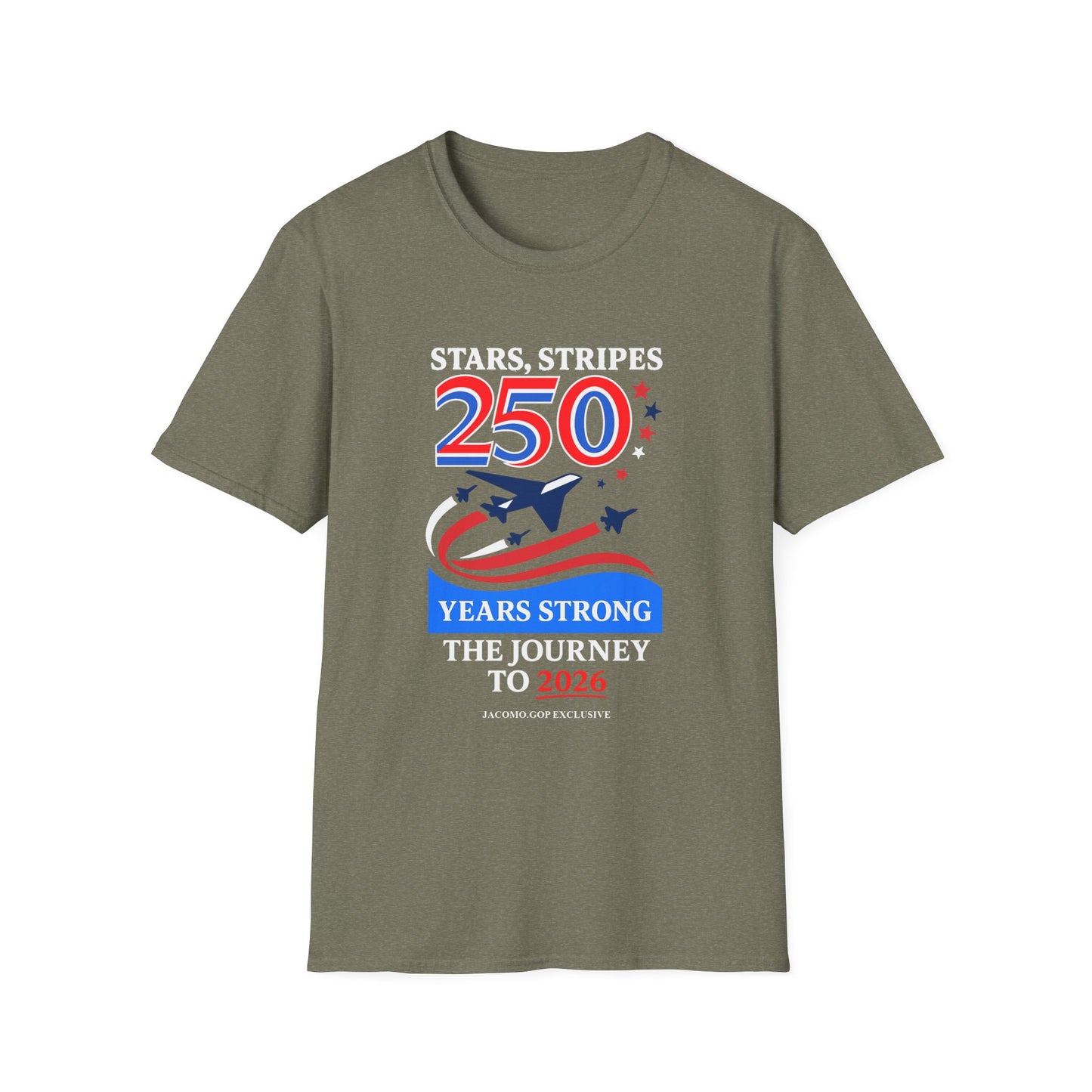 Patriotic Anniversary T-Shirt, Fourth of July shirt, Stars and Stripes tee, 250 Years Strong shirt, USA celebration apparel