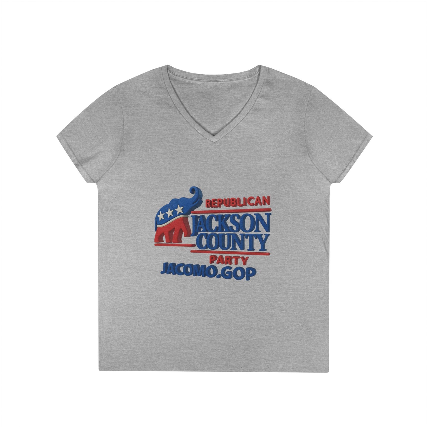 3D Women's Republican County V-Neck T-Shirt for Supporters | Political Apparel, Election Gear, Gift for Activists, Red State Pride, 4th of July