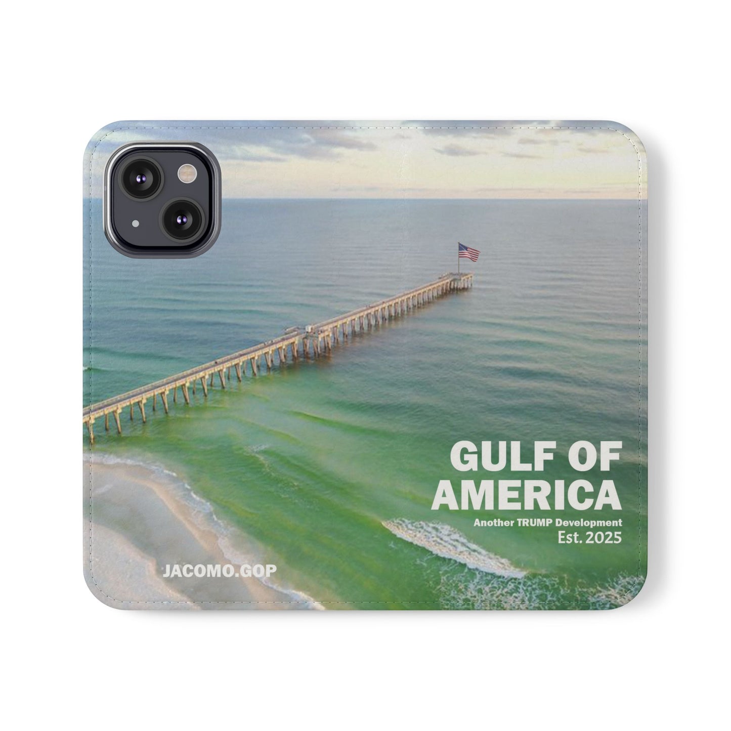 Gulf of America Flip Case, Coastal Phone Cover, Beach Chic Accessory, Travel Gift, Summer Vibe