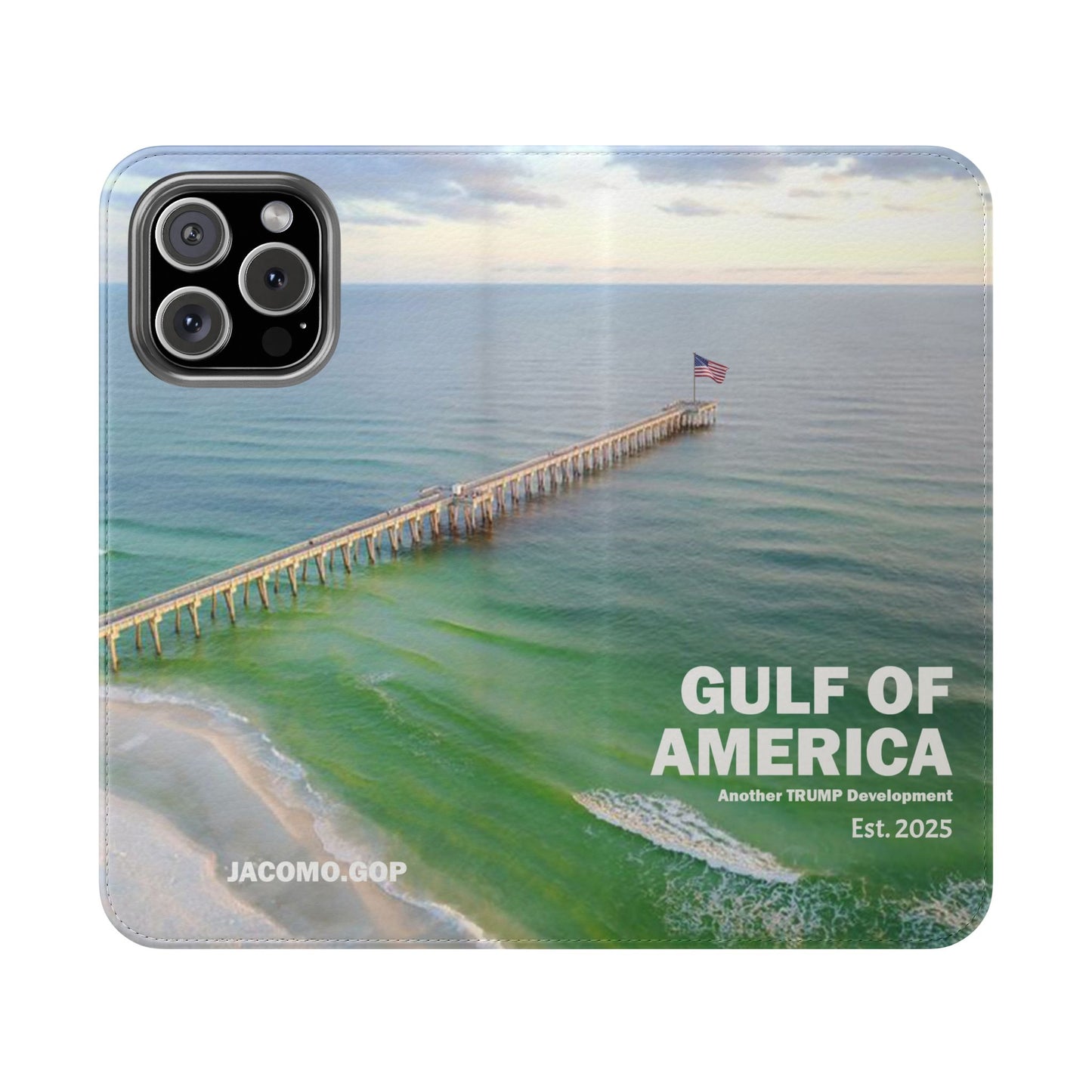 Gulf of America Flip Case, Coastal Phone Cover, Beach Chic Accessory, Travel Gift, Summer Vibe