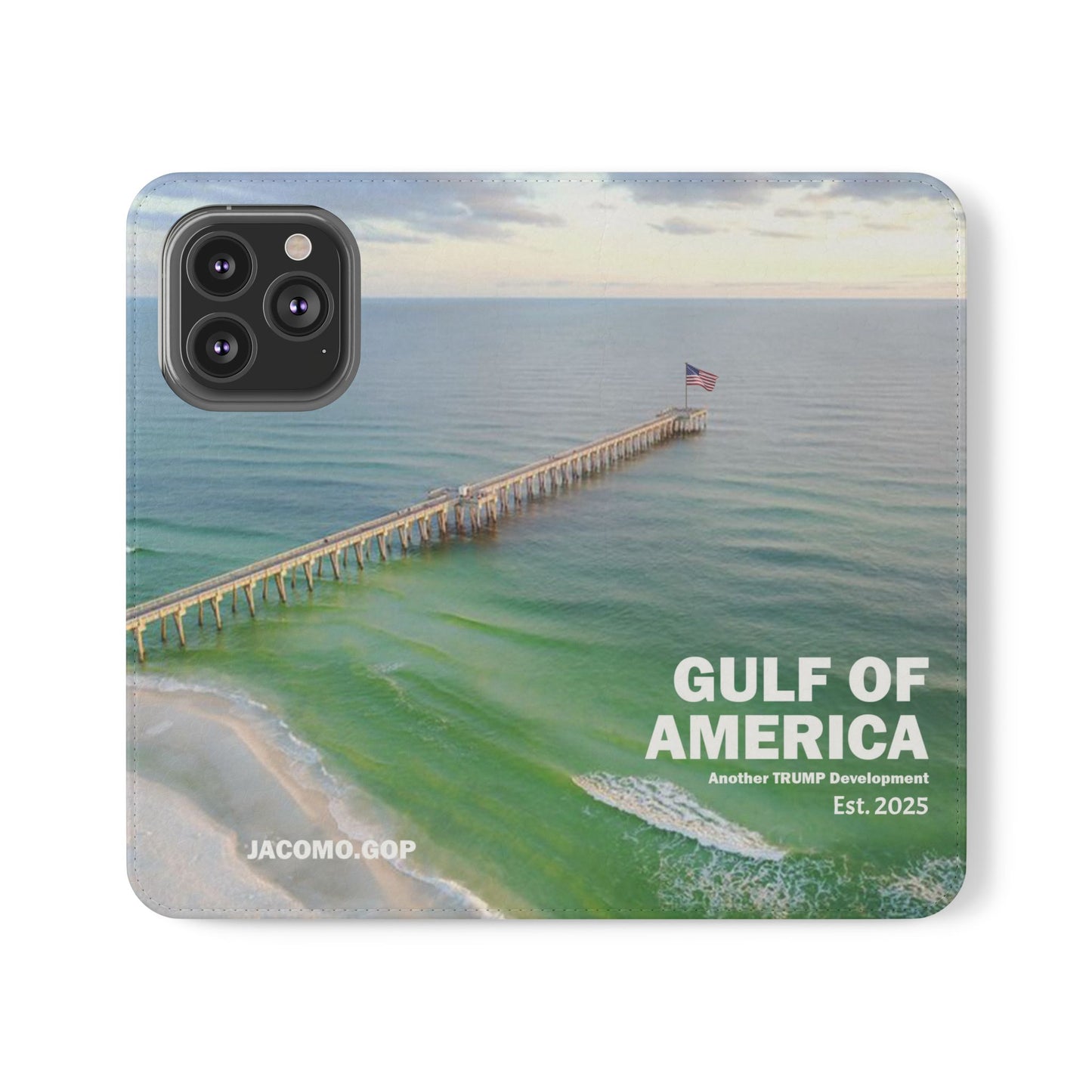 Gulf of America Flip Case, Coastal Phone Cover, Beach Chic Accessory, Travel Gift, Summer Vibe