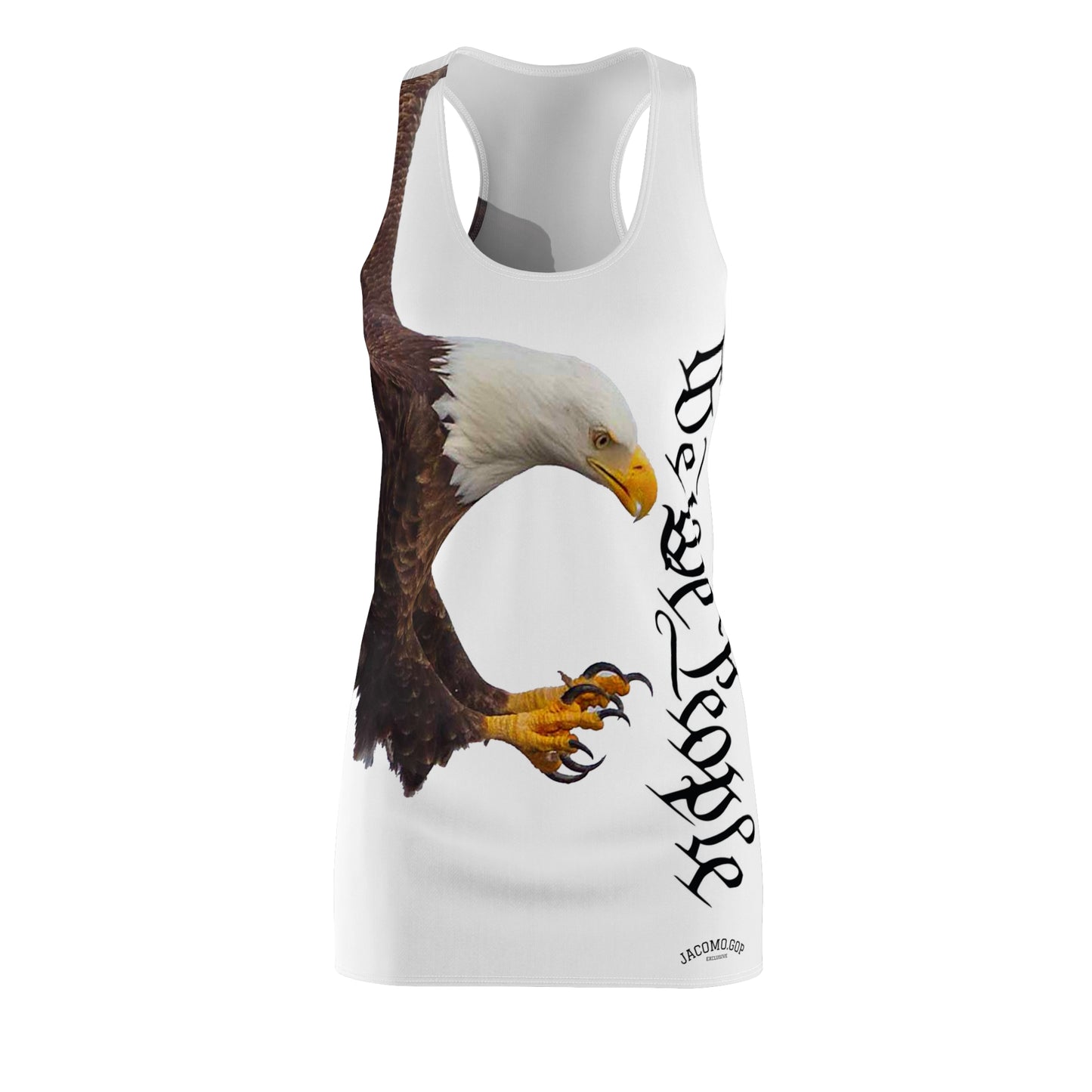 Eagle Design Women's Racerback Dress, Vacation Wear, Summer Dress, Outdoorsy Fashion, Wildlife Lover Gift, Stylish Activewear