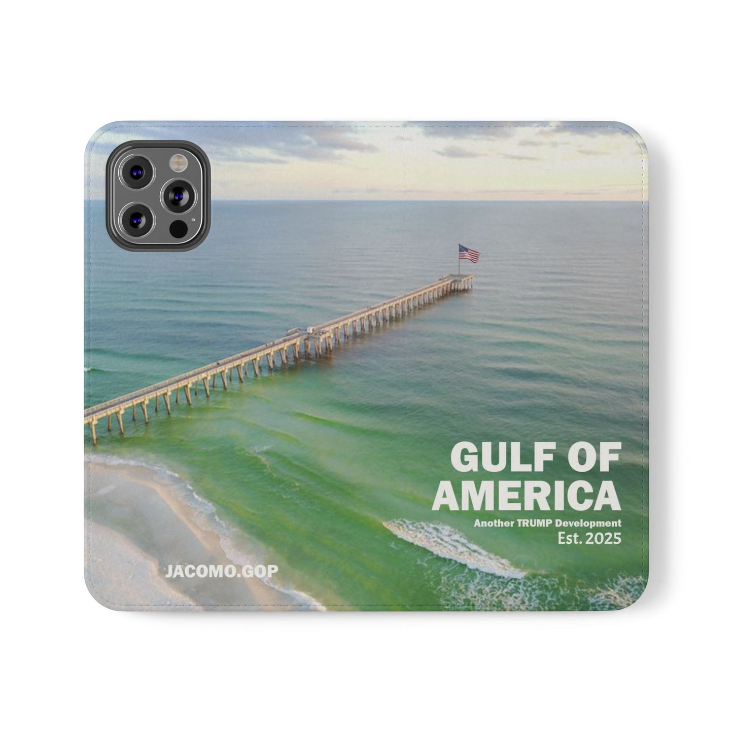 Gulf of America Flip Case, Coastal Phone Cover, Beach Chic Accessory, Travel Gift, Summer Vibe