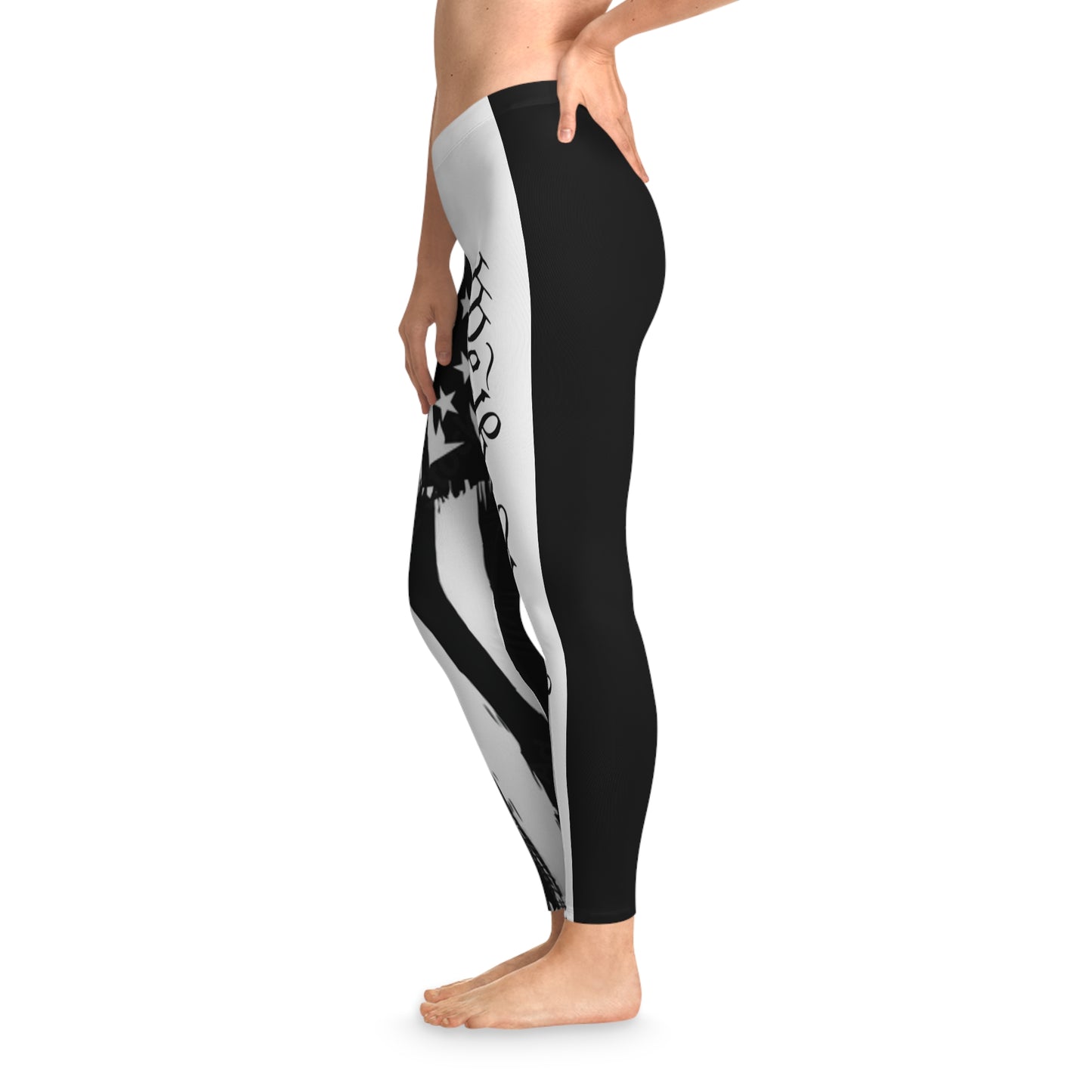 Patriotic Stretchy Leggings, Comfortable Activewear, American Flag Design, Workout Pants, Casual Fashion