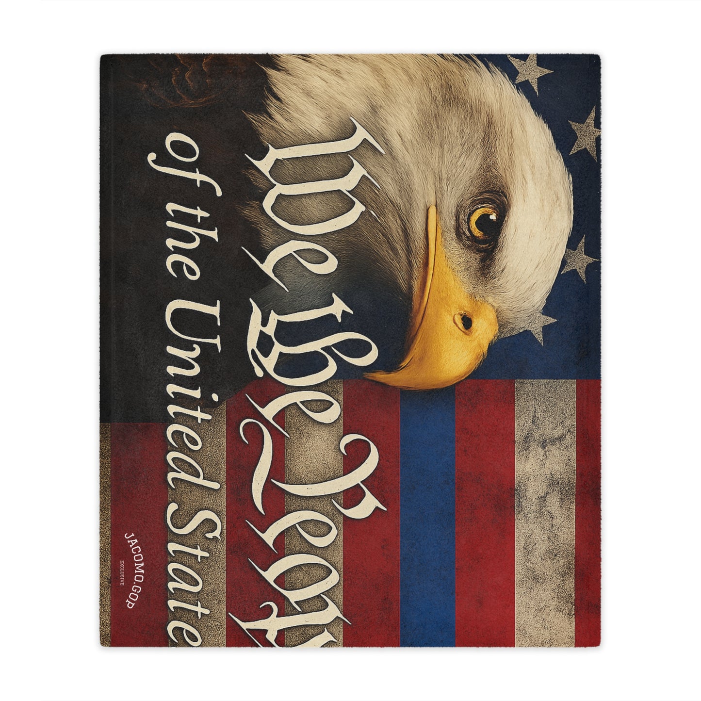 Patriotic Minky Blanket with Eagle Design, Soft Throw, American Flag Decor, Cozy Gift, Independence Day, Enthusiast Blanket