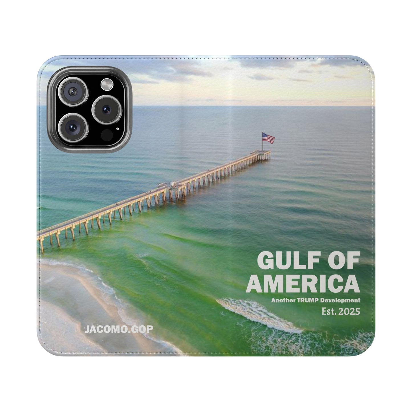 Gulf of America Flip Case, Coastal Phone Cover, Beach Chic Accessory, Travel Gift, Summer Vibe