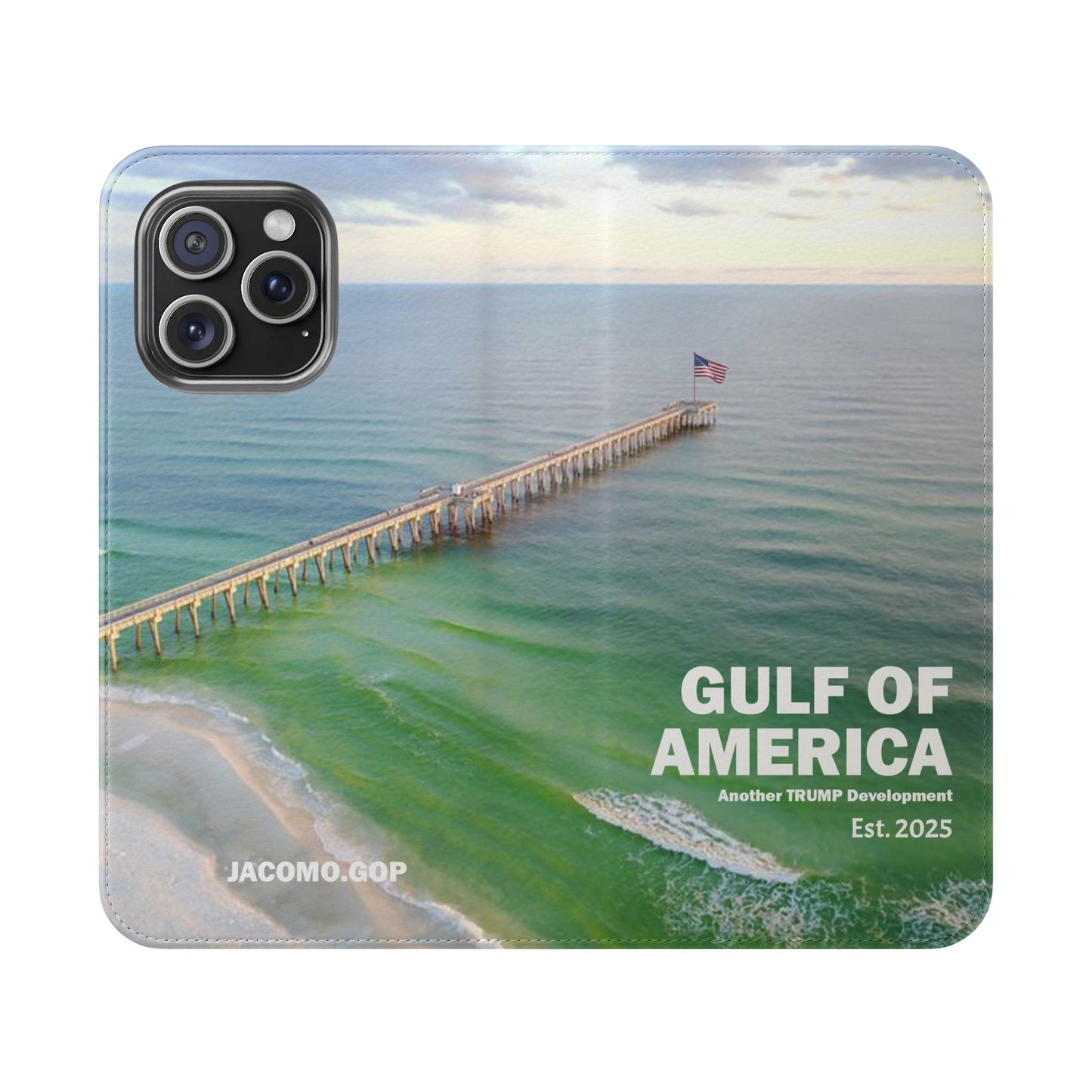Gulf of America Flip Case, Coastal Phone Cover, Beach Chic Accessory, Travel Gift, Summer Vibe