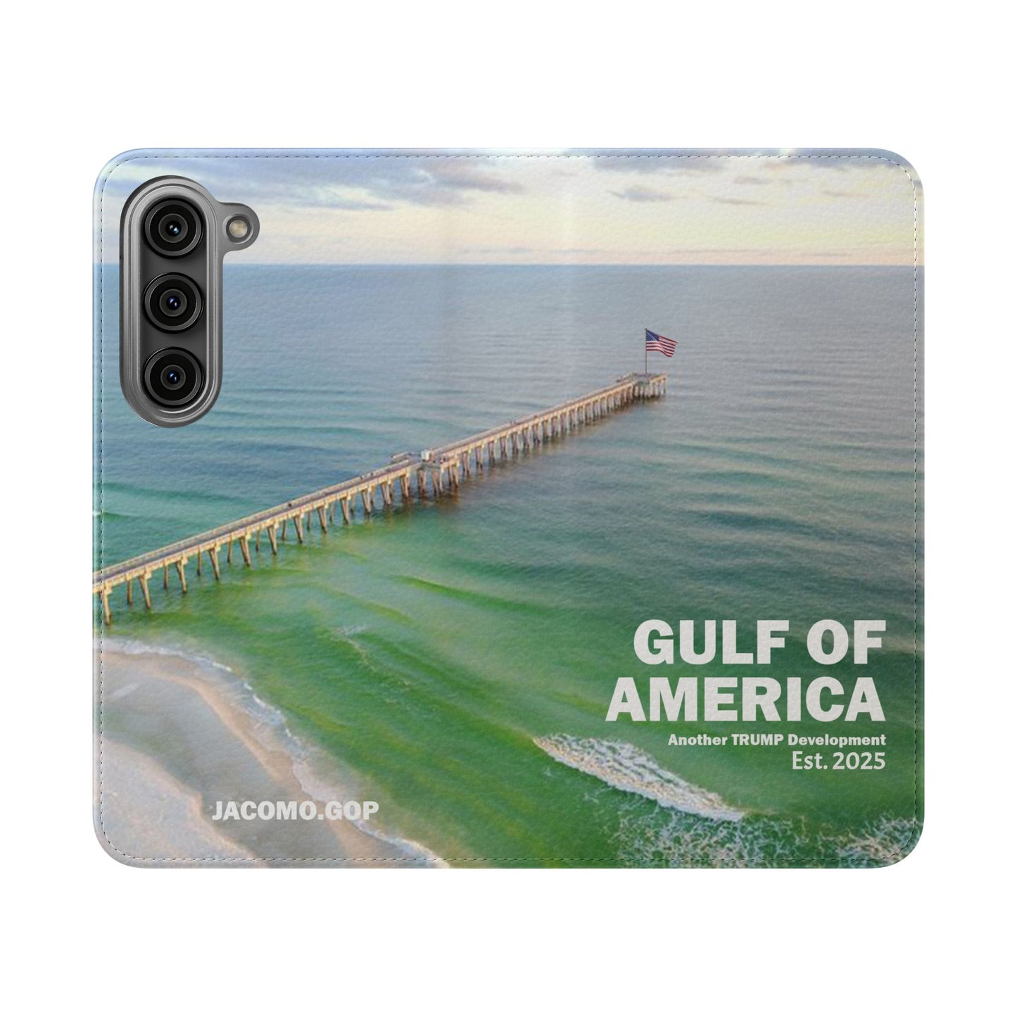 Gulf of America Flip Case, Coastal Phone Cover, Beach Chic Accessory, Travel Gift, Summer Vibe