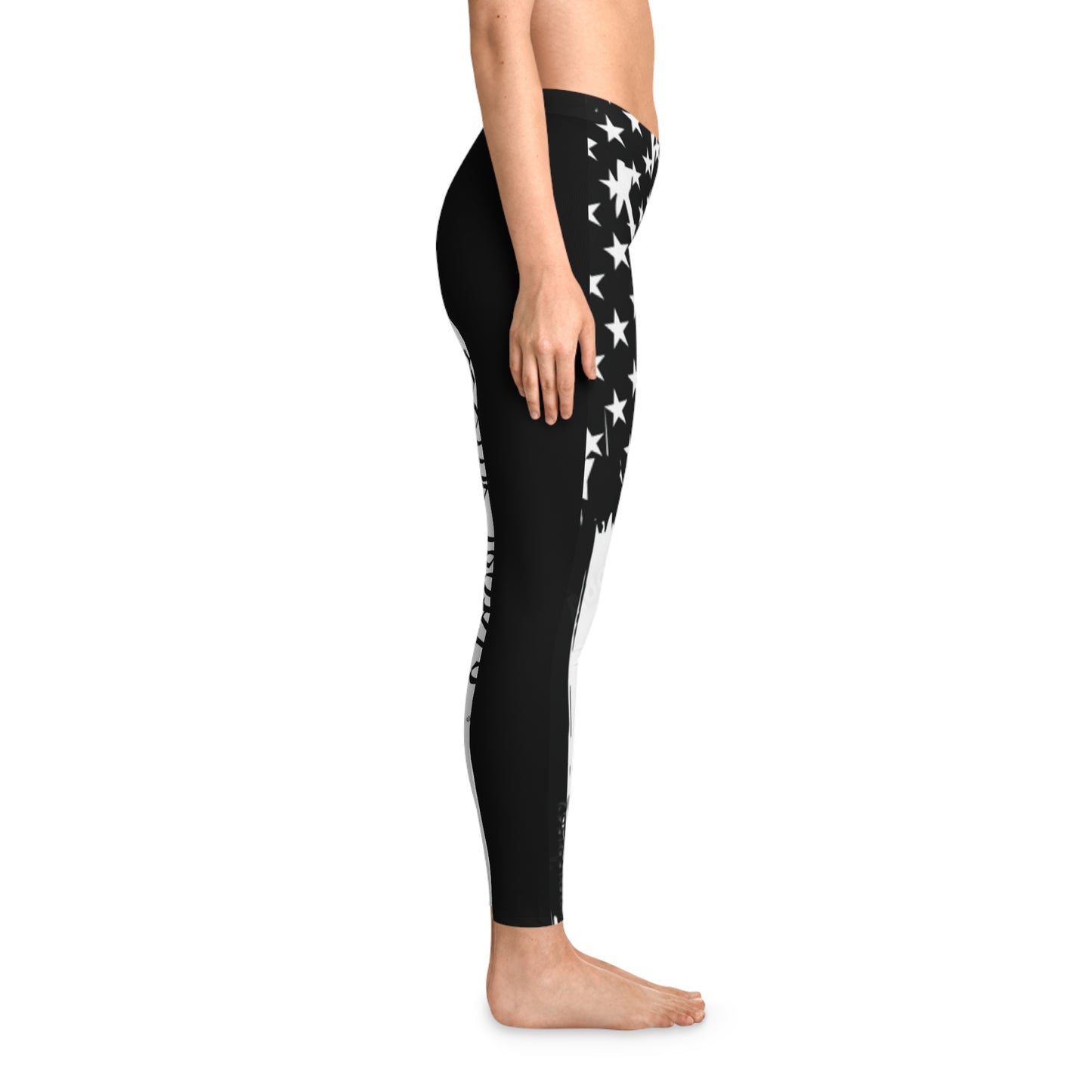 Patriotic Stretchy Leggings, Comfortable Activewear, American Flag Design, Workout Pants, Casual Fashion