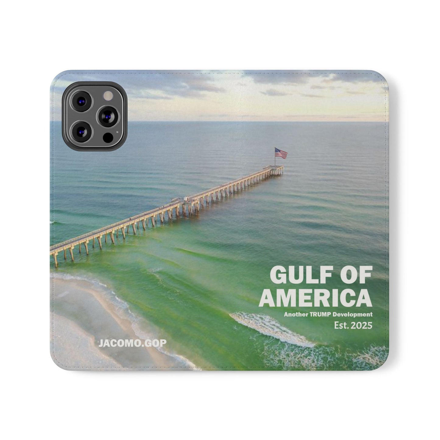 Gulf of America Flip Case, Coastal Phone Cover, Beach Chic Accessory, Travel Gift, Summer Vibe