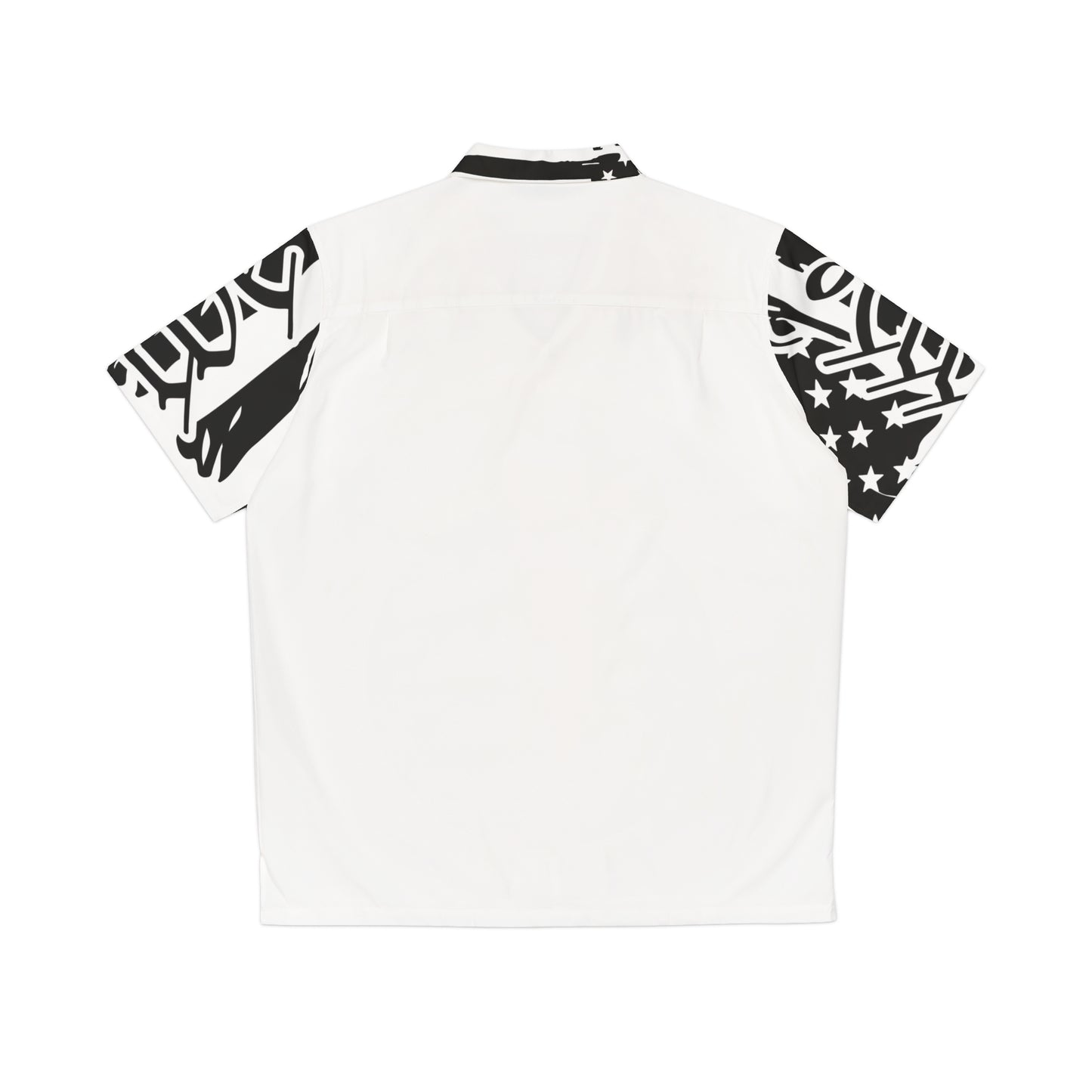 Men's Black & White Hawaiian Shirt, Stylish Summer Shirt, AOP Shirt, Casual Wear, Vacation Outfit, Beach Party Attire