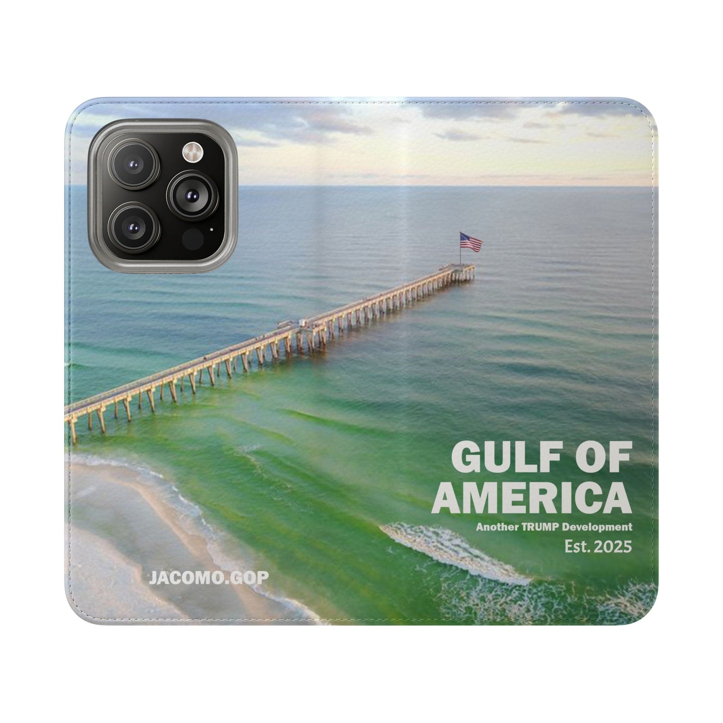 Gulf of America Flip Case, Coastal Phone Cover, Beach Chic Accessory, Travel Gift, Summer Vibe
