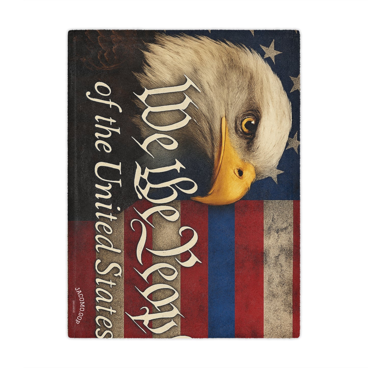 Patriotic Minky Blanket with Eagle Design, Soft Throw, American Flag Decor, Cozy Gift, Independence Day, Enthusiast Blanket