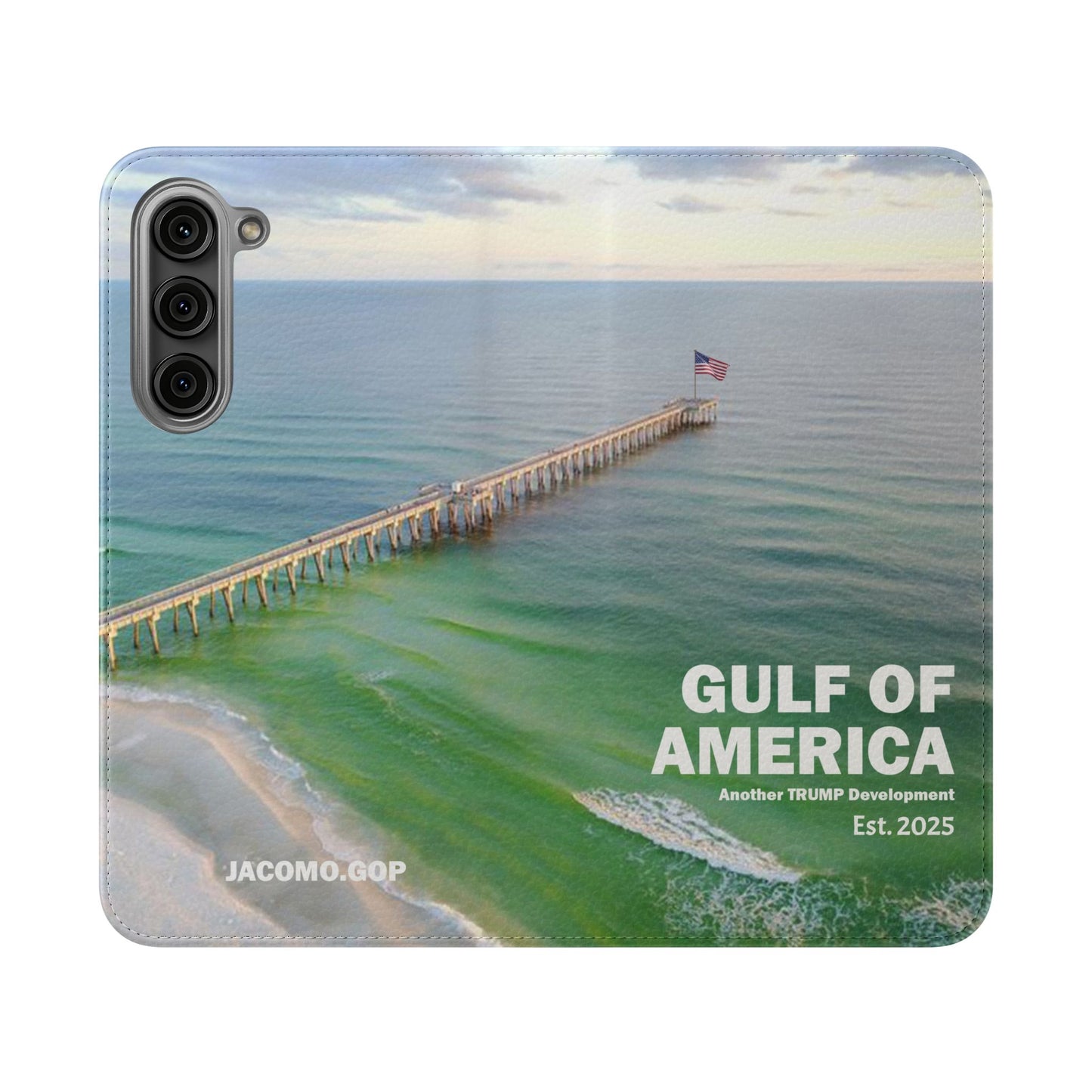 Gulf of America Flip Case, Coastal Phone Cover, Beach Chic Accessory, Travel Gift, Summer Vibe