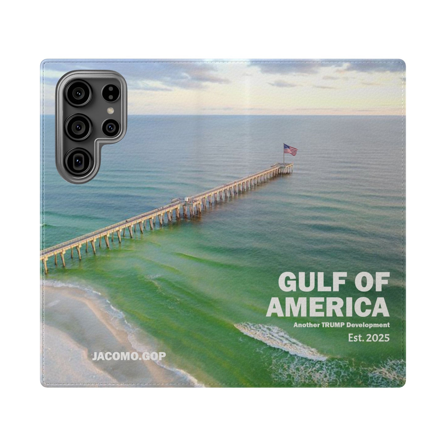 Gulf of America Flip Case, Coastal Phone Cover, Beach Chic Accessory, Travel Gift, Summer Vibe