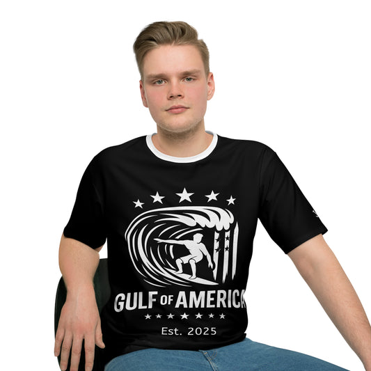 Surf-Inspired Men's Loose T-Shirt, Beachwear, Summer Style, Casual Tee, Gift for Surfers, Gulf of America