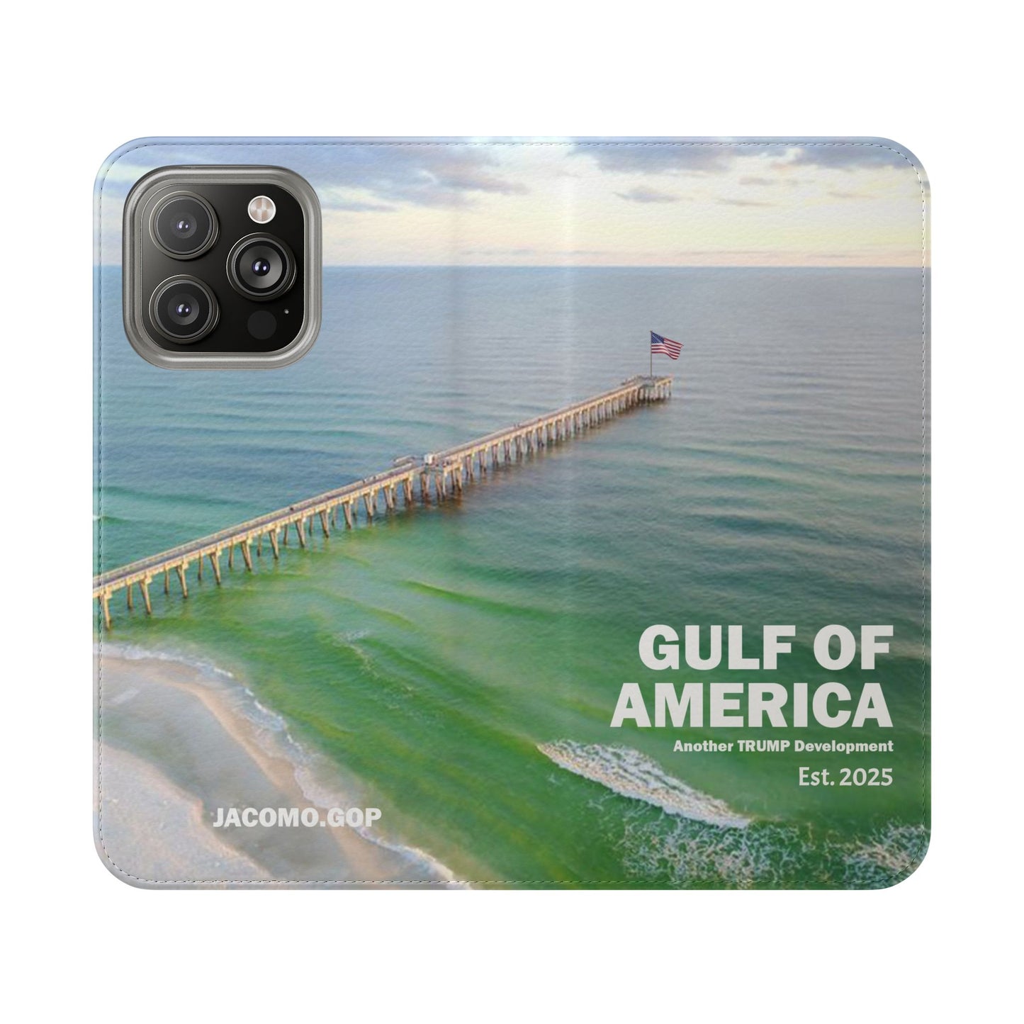 Gulf of America Flip Case, Coastal Phone Cover, Beach Chic Accessory, Travel Gift, Summer Vibe
