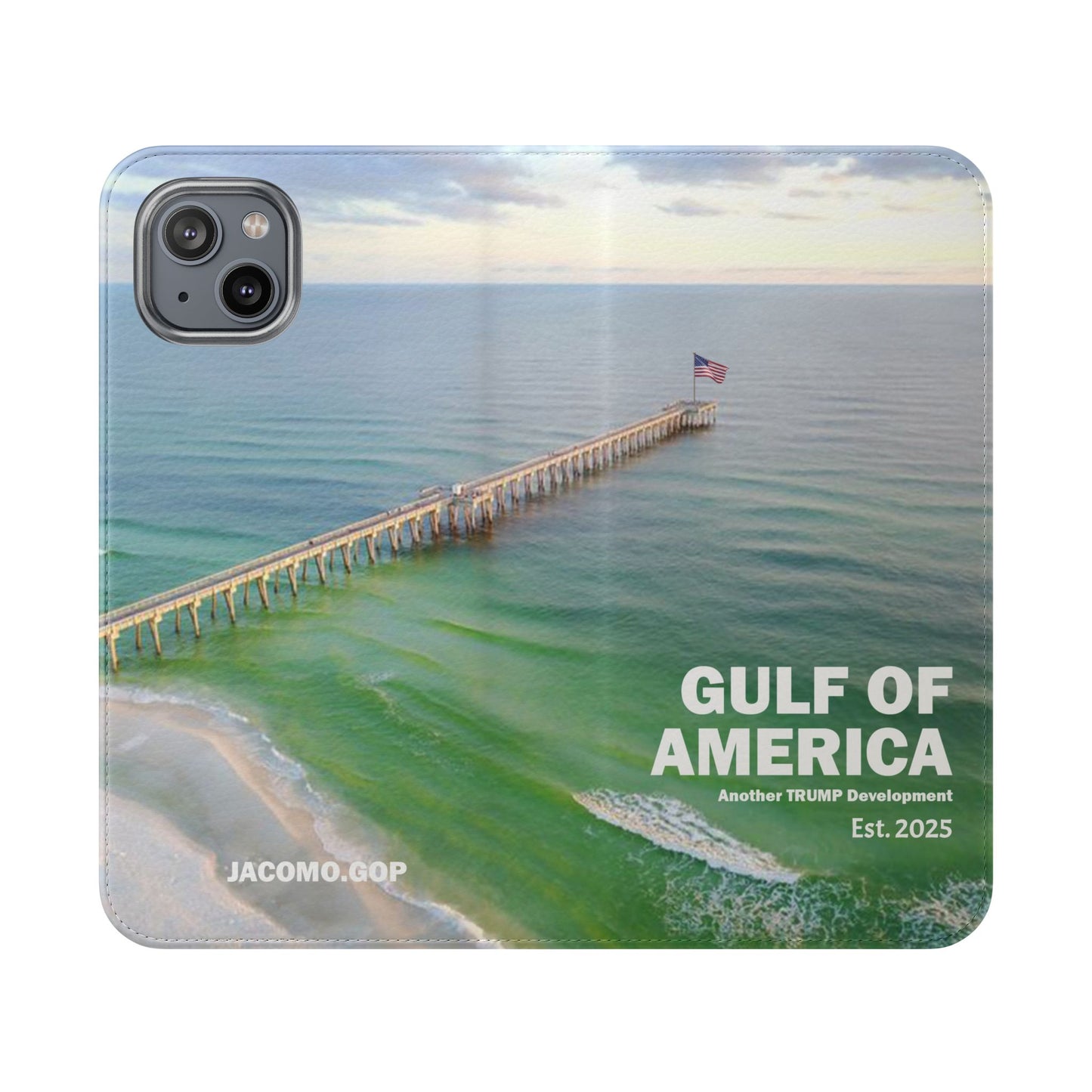 Gulf of America Flip Case, Coastal Phone Cover, Beach Chic Accessory, Travel Gift, Summer Vibe