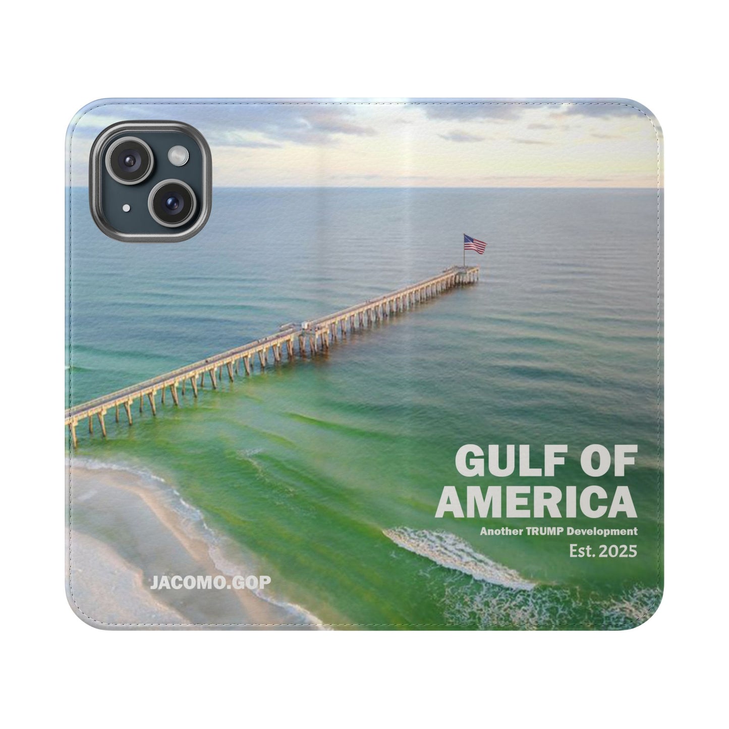 Gulf of America Flip Case, Coastal Phone Cover, Beach Chic Accessory, Travel Gift, Summer Vibe