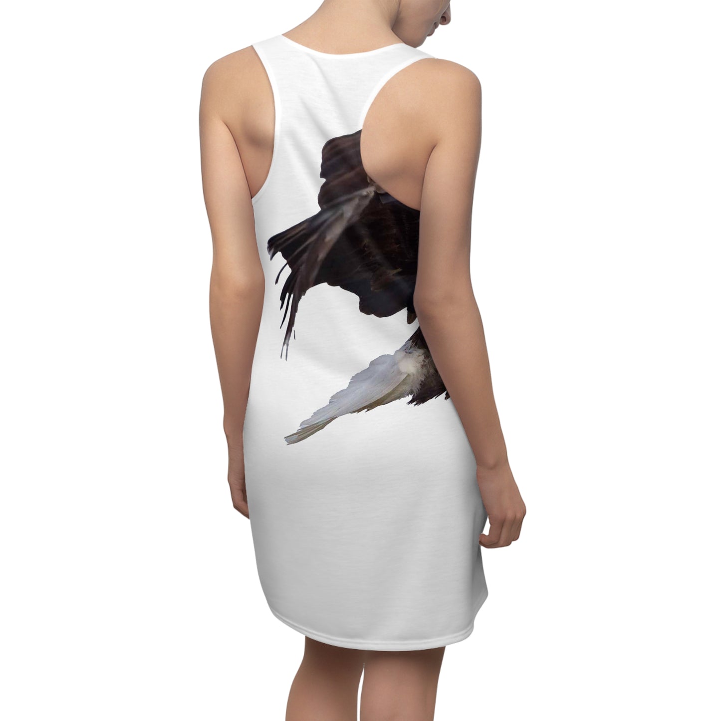 Eagle Design Women's Racerback Dress, Vacation Wear, Summer Dress, Outdoorsy Fashion, Wildlife Lover Gift, Stylish Activewear