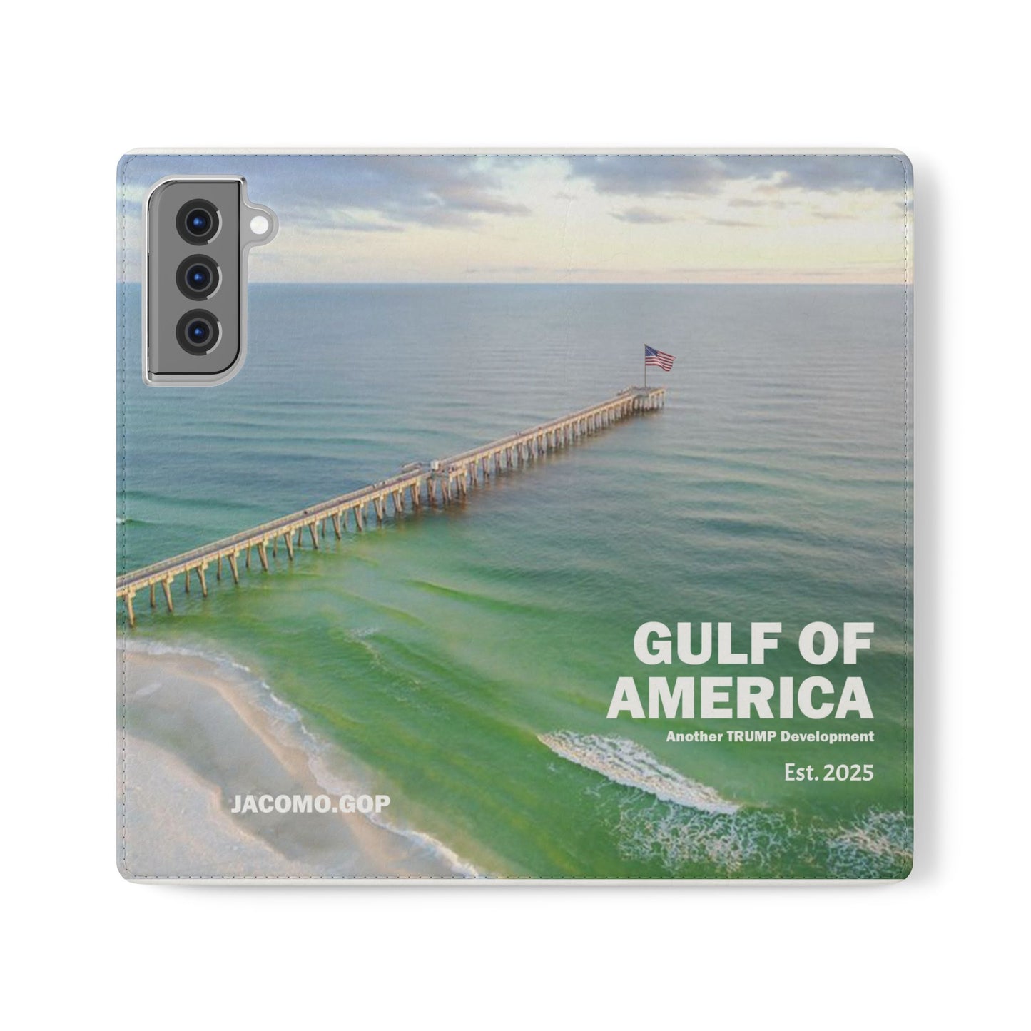 Gulf of America Flip Case, Coastal Phone Cover, Beach Chic Accessory, Travel Gift, Summer Vibe