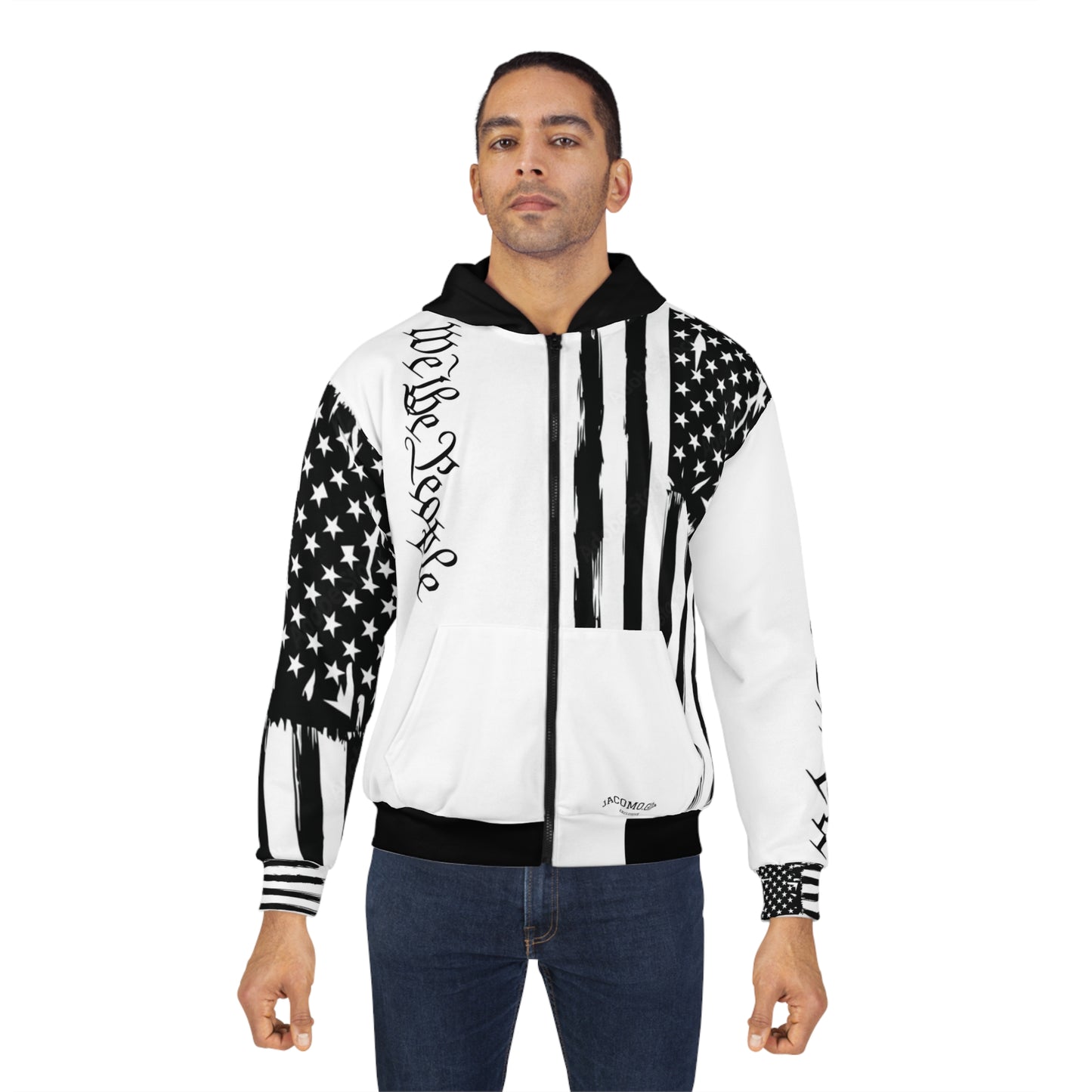 Patriotic Unisex Zip Hoodie - We The People | American Flag Hoodie, Casual Wear, Gift for Freedom Lovers, Independence Day, Everyday Comfort