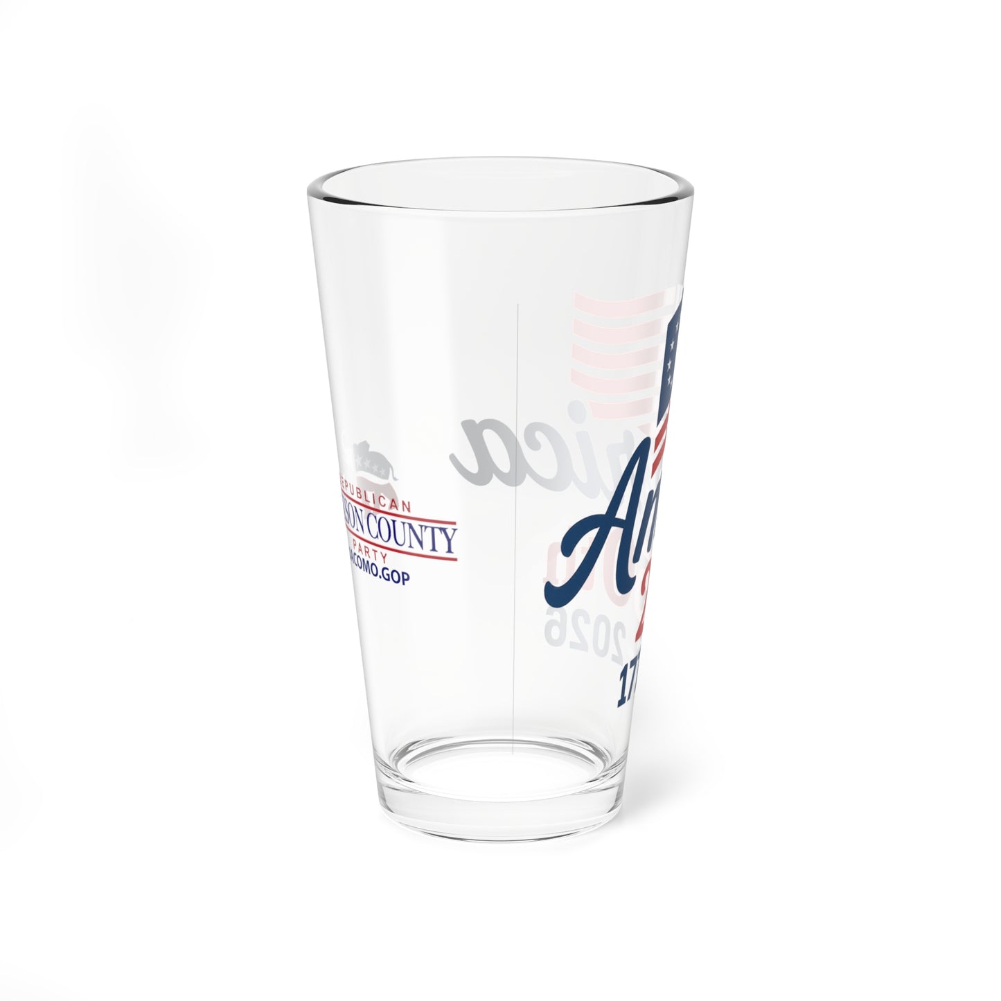 Patriotic Mixing Glass, 250th Anniversary America, Fourth of July Drinkware, USA Celebration Glass