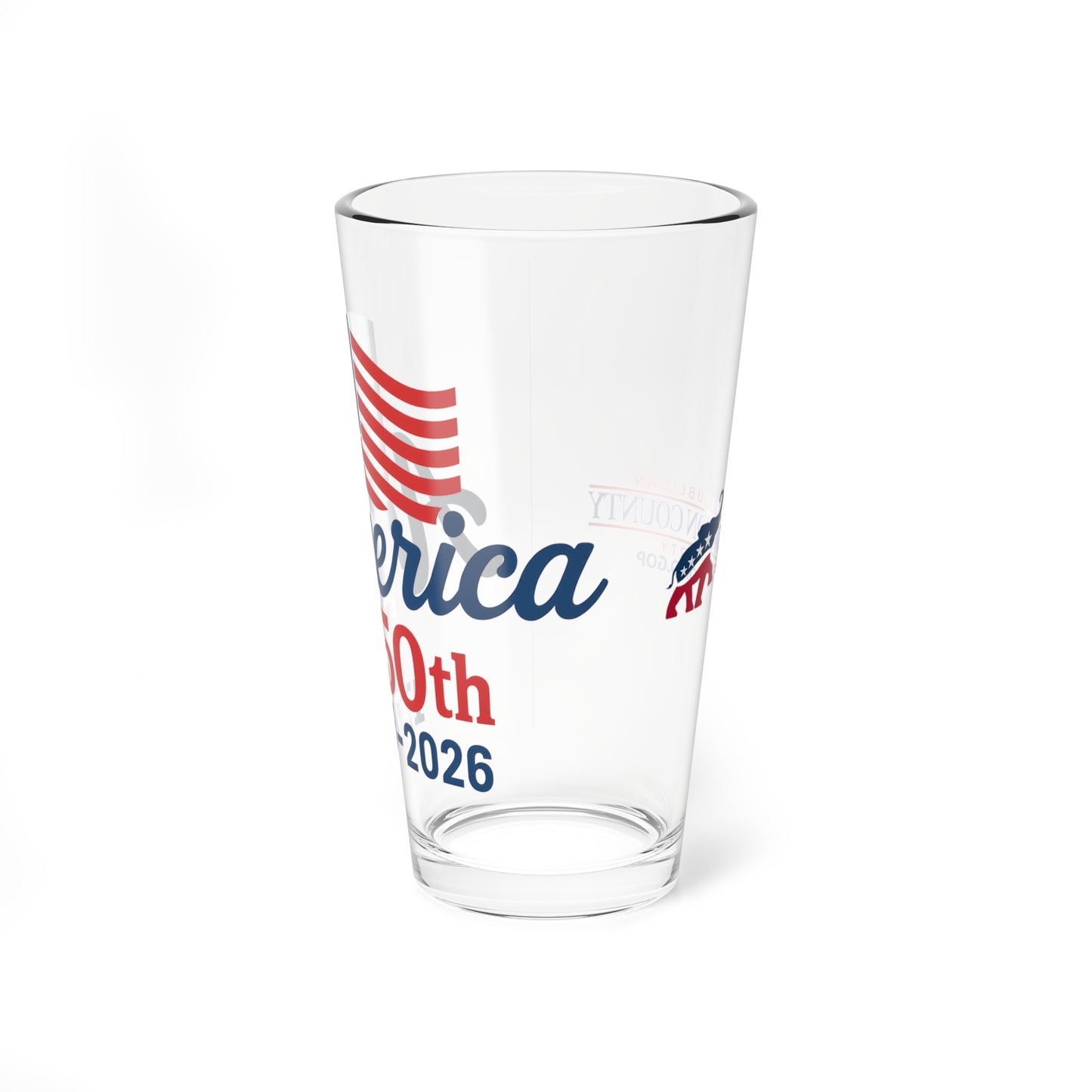 Patriotic Mixing Glass, 250th Anniversary America, Fourth of July Drinkware, USA Celebration Glass